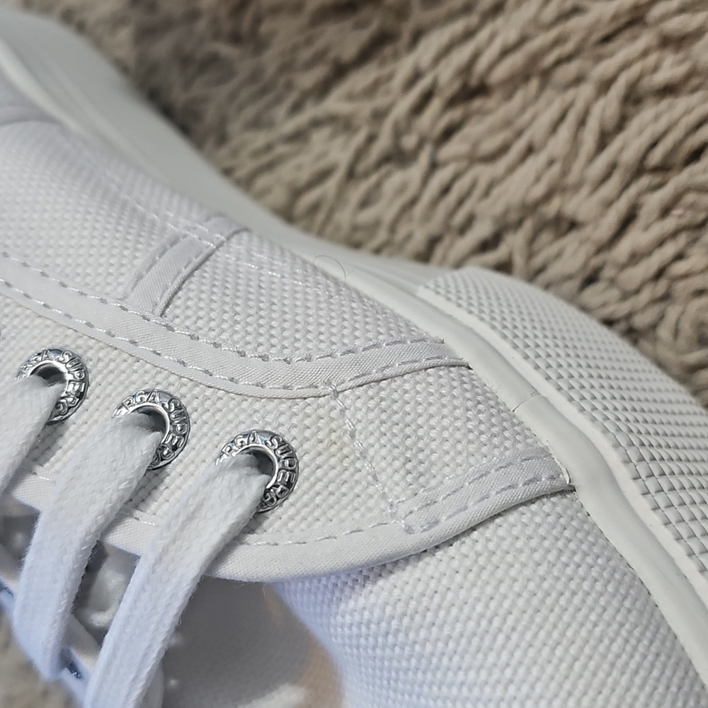 Superga 2790 Classic White Canvas Platform Sneakers - Picture 5 of 5